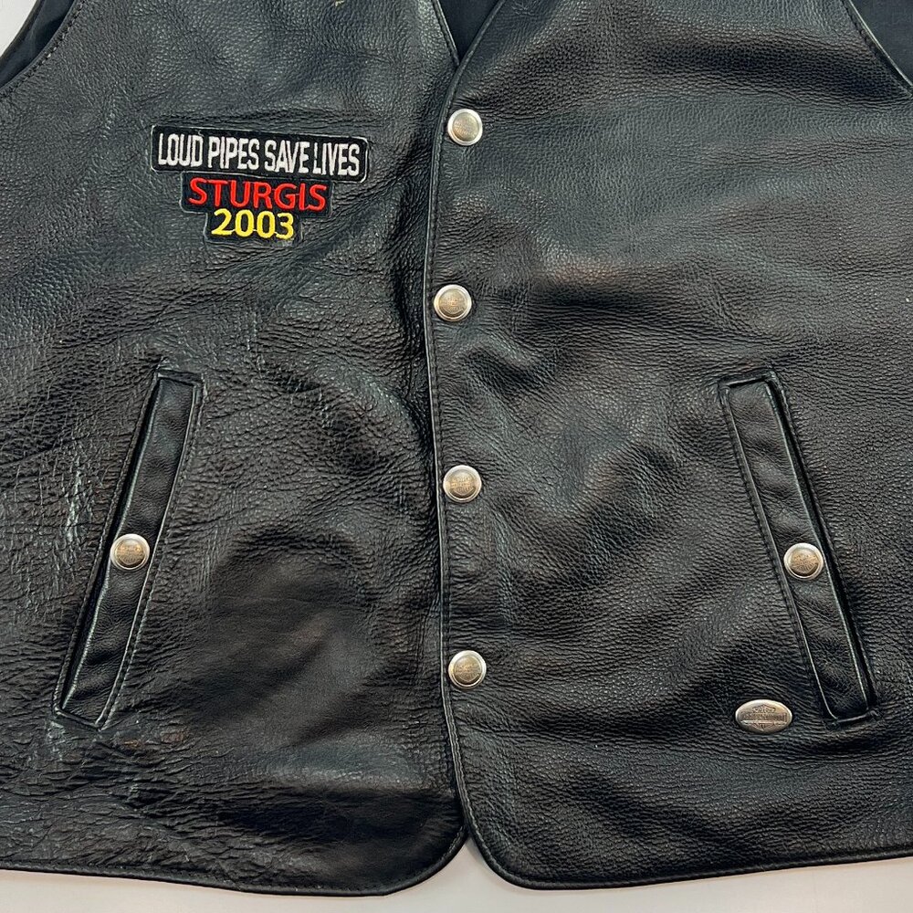 Vintage Harley Davidson Leather Vest - Picture 10 of 12